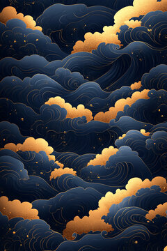 波浪云紋圖案