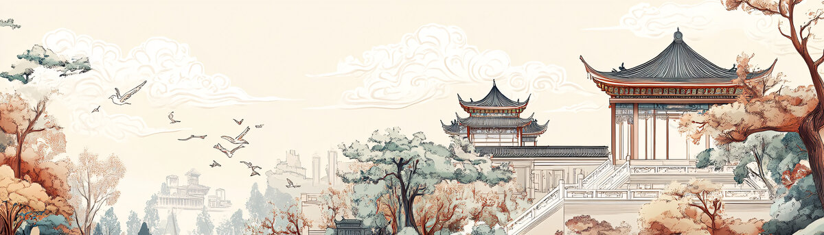 古代建筑祥云圖