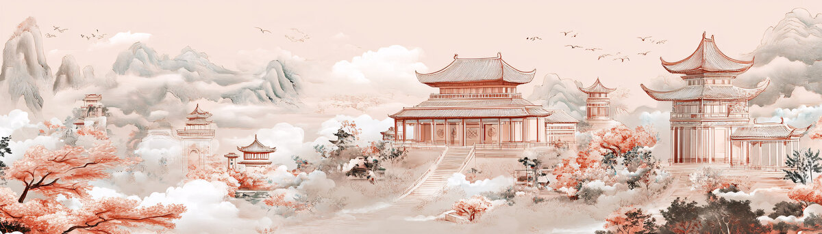 古代建筑祥云圖