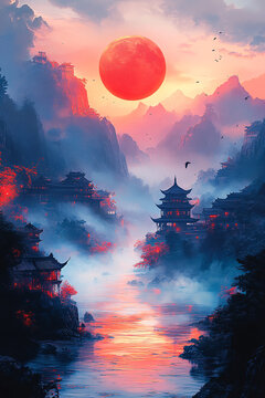 紅月升江谷