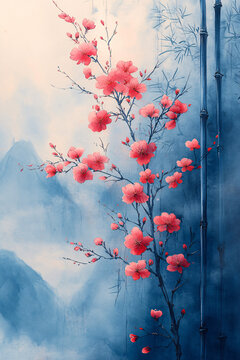 水墨小花圖