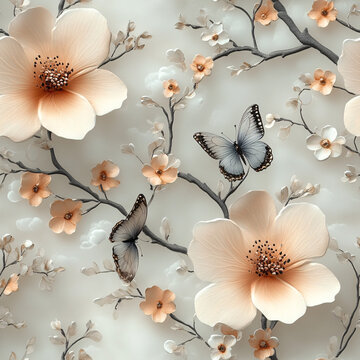 花蝶粉彩圖