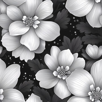 黑白花朵圖案