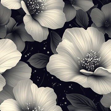 黑白花朵圖案