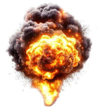 [免摳素材]爆炸與濃煙火焰的震撼圖示