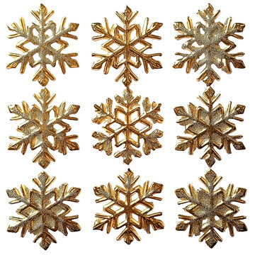 [免摳素材]金色閃光雪花裝飾品