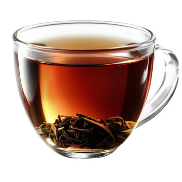 [免摳素材]玻璃茶杯里的香濃黑茶特寫