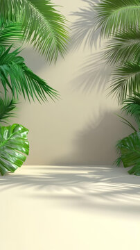 熱帶植物簡約背景圖