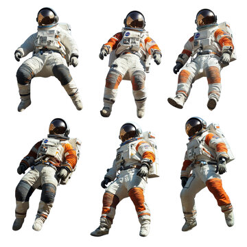 [免摳素材]太空服宇航員在太空中漂浮