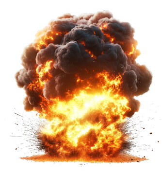 [免摳素材]巨大爆炸火光與濃煙
