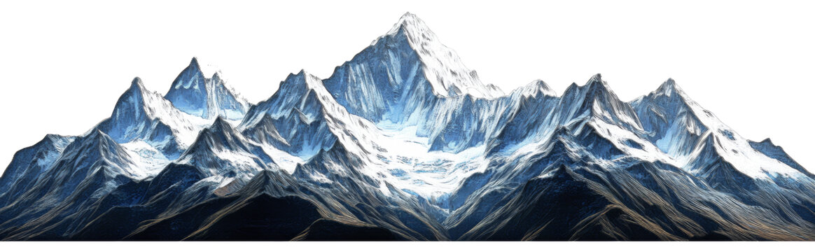 [免摳素材]巍峨雪峰連綿起伏的群山
