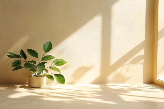室內(nèi)植物陽光陰影 簡約家居背景圖