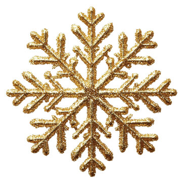 [免摳素材]閃耀的金色雪花裝飾