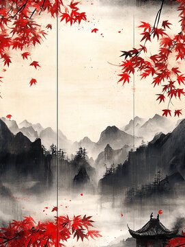 山水竹影圖