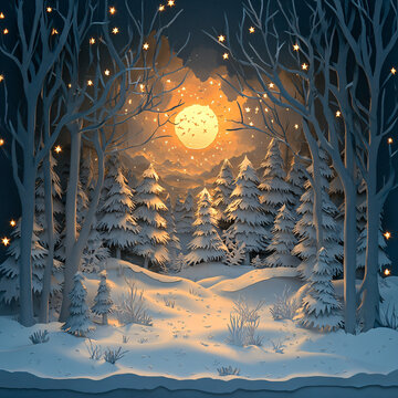 雪夜童話森林