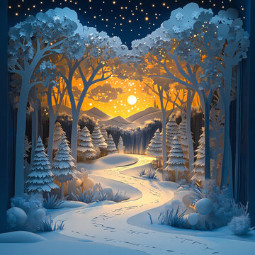 雪夜童話森林