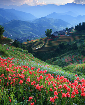 多彩梯田盛景