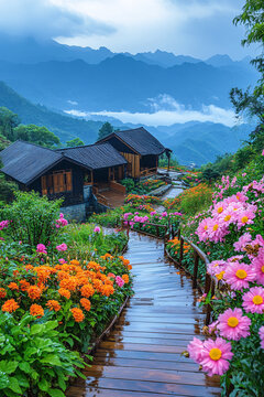 木屋花海