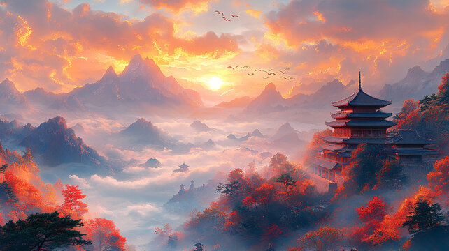 山云鶴影
