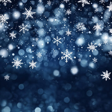 雪夜飄雪背景圖
