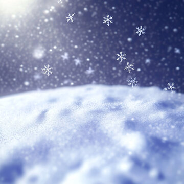 雪花落雪中