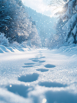 冬雪飄落背景