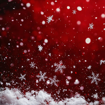 紅色背景飄雪