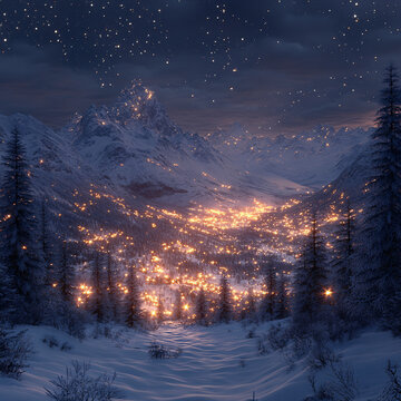 雪夜光影