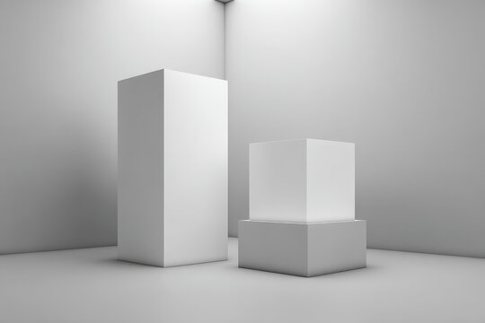 抽象極簡(jiǎn)白色立方體展示設(shè)計(jì)