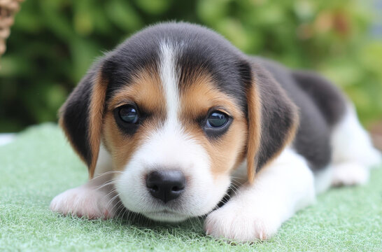 可愛的小獵犬幼犬特寫