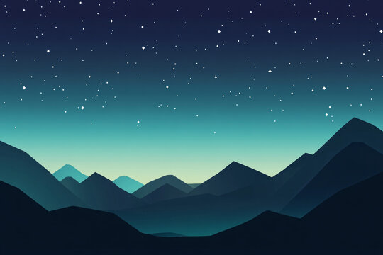 夜空山影