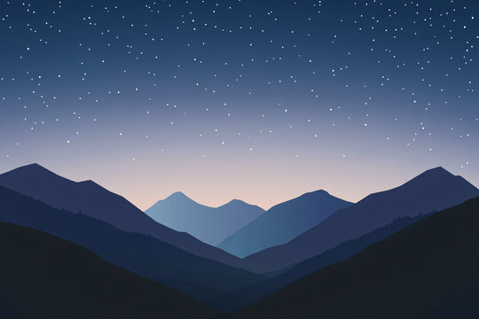 夜空山影