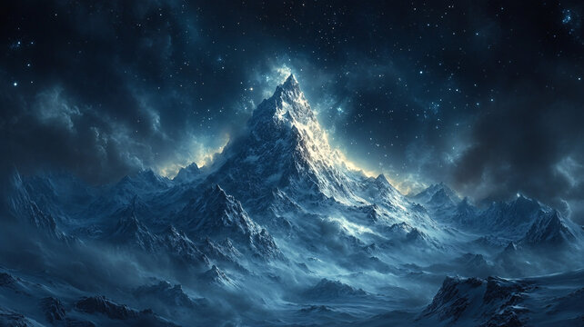 夜空山峰壁紙