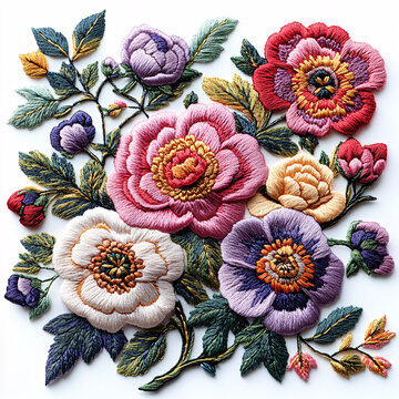 白底繡球花圖案