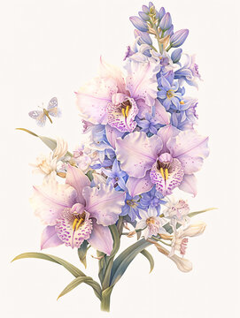 蘭科花卉圖案