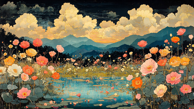 木板花卉園景