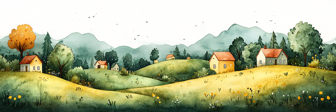 林間小屋風(fēng)景圖