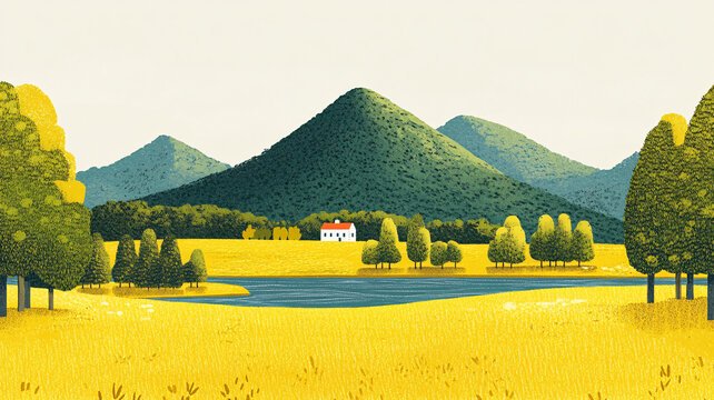 山水河流綠地
