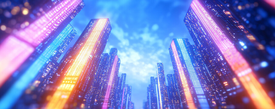 霓虹城市夜晚