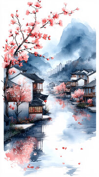 古風(fēng)水鄉(xiāng)小鎮(zhèn)