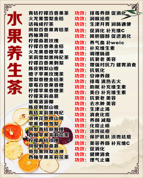 多種水果養(yǎng)生茶功效介紹
