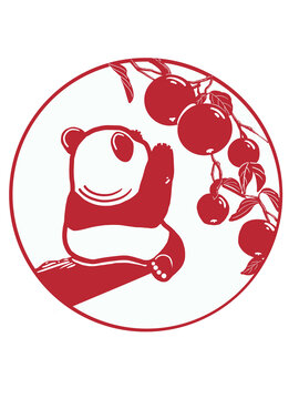 剪紙熊貓