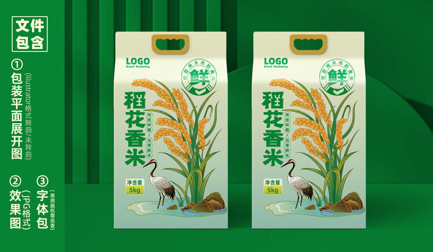 原創(chuàng)農產品稻花香國潮包裝