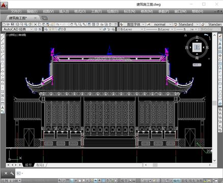 大殿建筑CAD施工圖