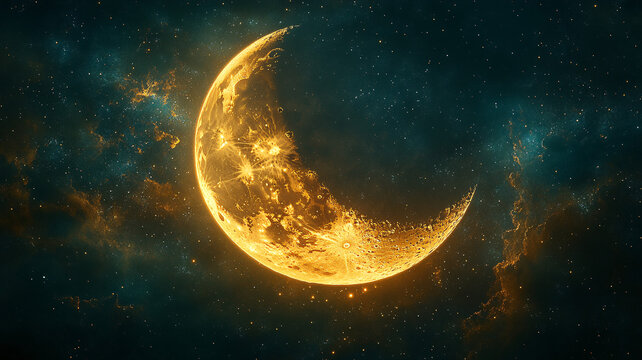 金色新月與星星
