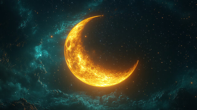 金色新月與星星