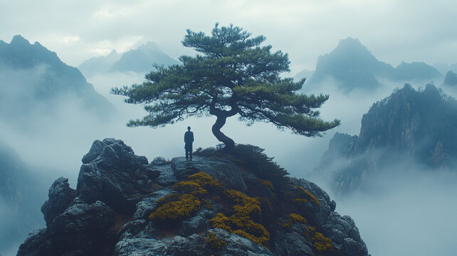 黃山松樹象頭形