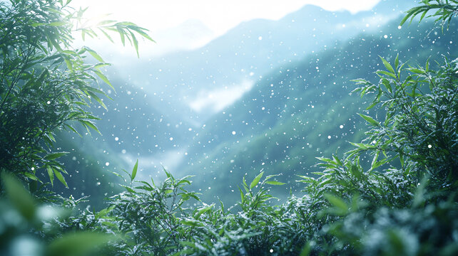 竹林雪景