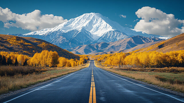 雪山公路秋景