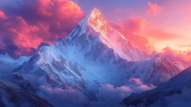 雪山晨曦